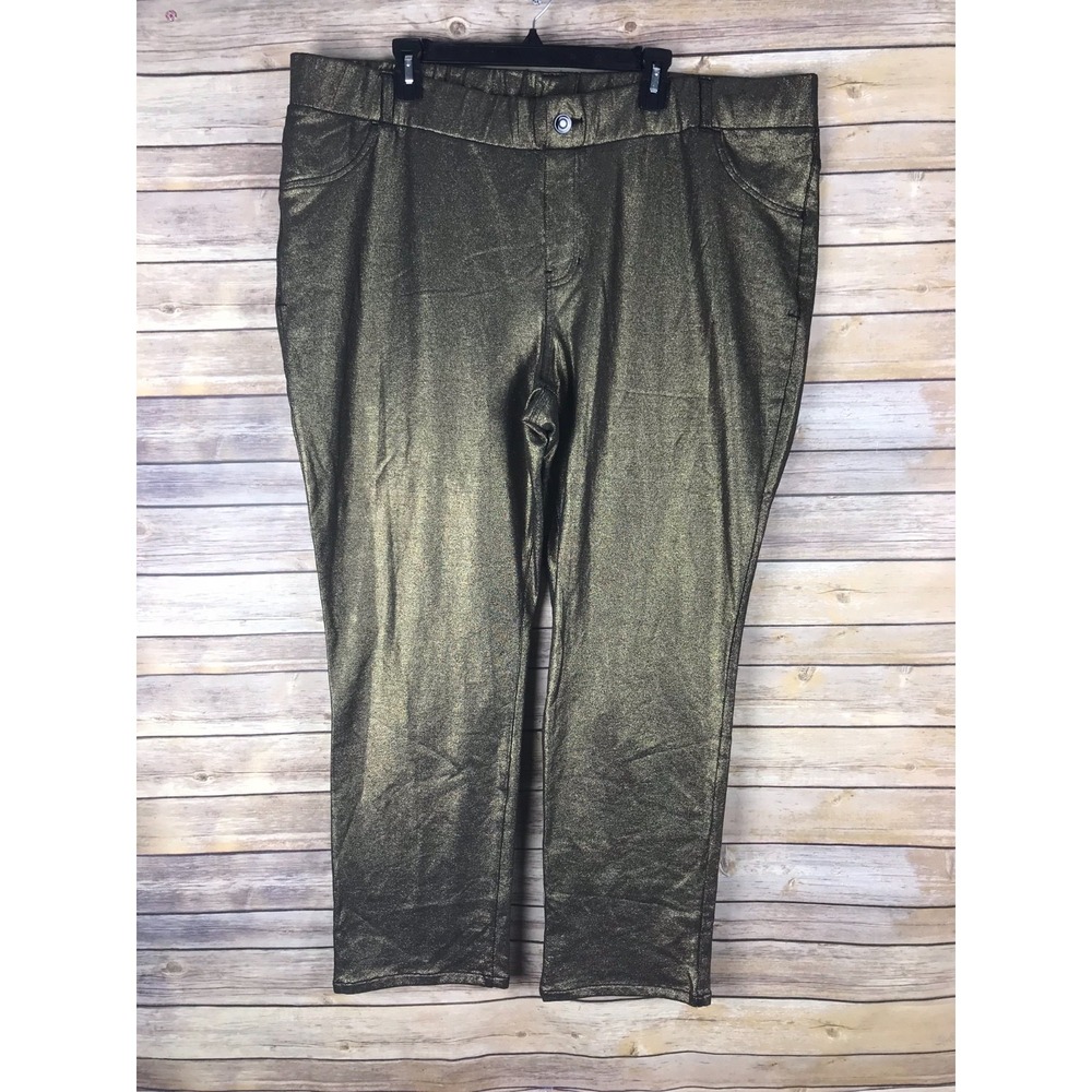 Lane Bryant Pants Womens 26 Gold Knit Jegging Skinny Leg Mid Rise Stretch